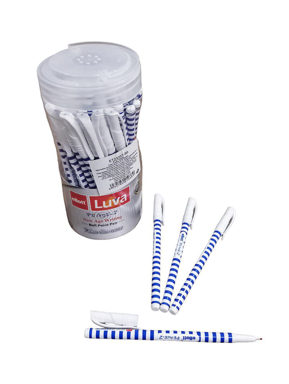 Ручка шариковая Ellot "Luva Peace-Z" синяя (50шт/уп) Синий Без бренда (2305ET-50)