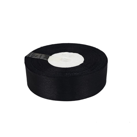 Атласная лента 2,5см x 33м Черный Marill (LA2533-39)