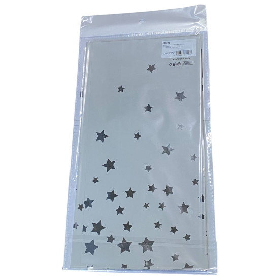 Скатерть белая 137 х 183см, Звездочка серебряная (871022)