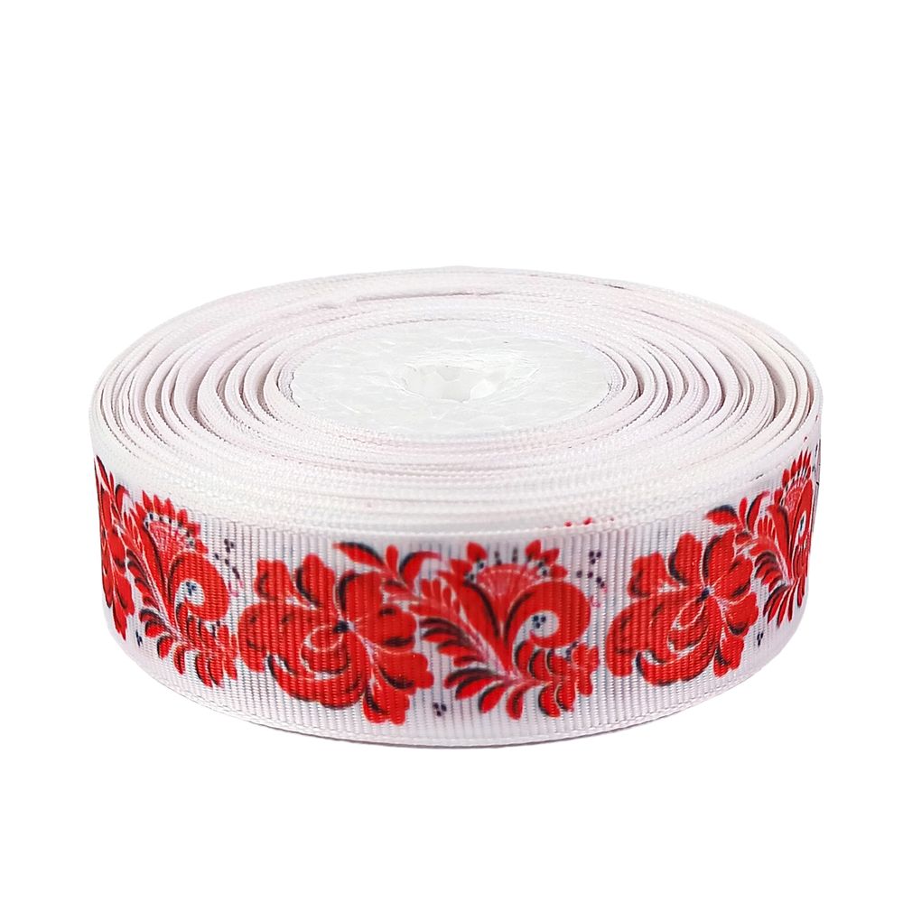 Стрічка репсова 25мм х 21м Різнокольоровий Unison (LR2521-5 red)