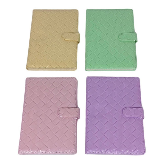 Блокнот на магните А5, 96 листов "Плетение-макарун" кож/зам, клетка, 4 вида Разноцветный Без бренда (96-4)