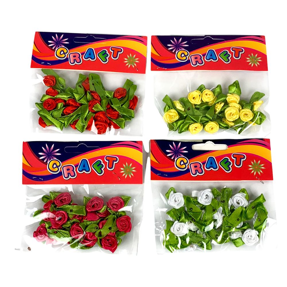 Набор творчества из ткани "Бантики-цветочки" 6 цветов (272-9)