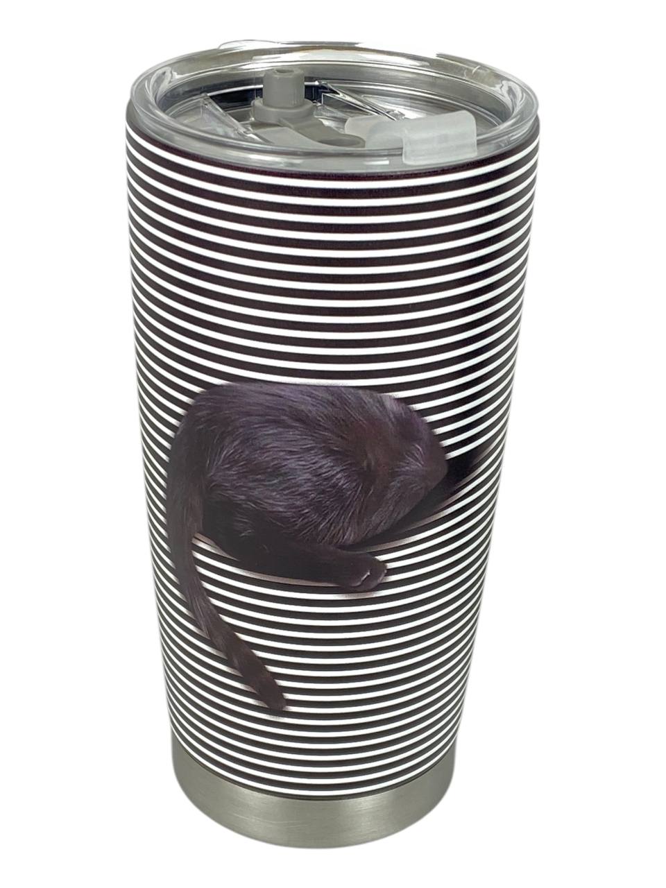 Термо-стакан металлический 590 мл "Кот-3D" с крышкой (590-1)