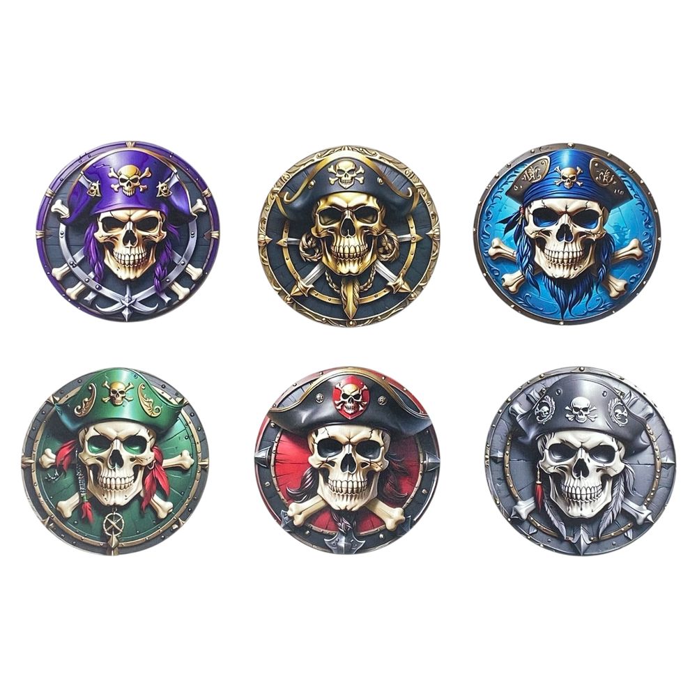 Набор деревянных подставок под чашку -6шт "Пираты" , ø 10см, толщина 2мм (CS-01)