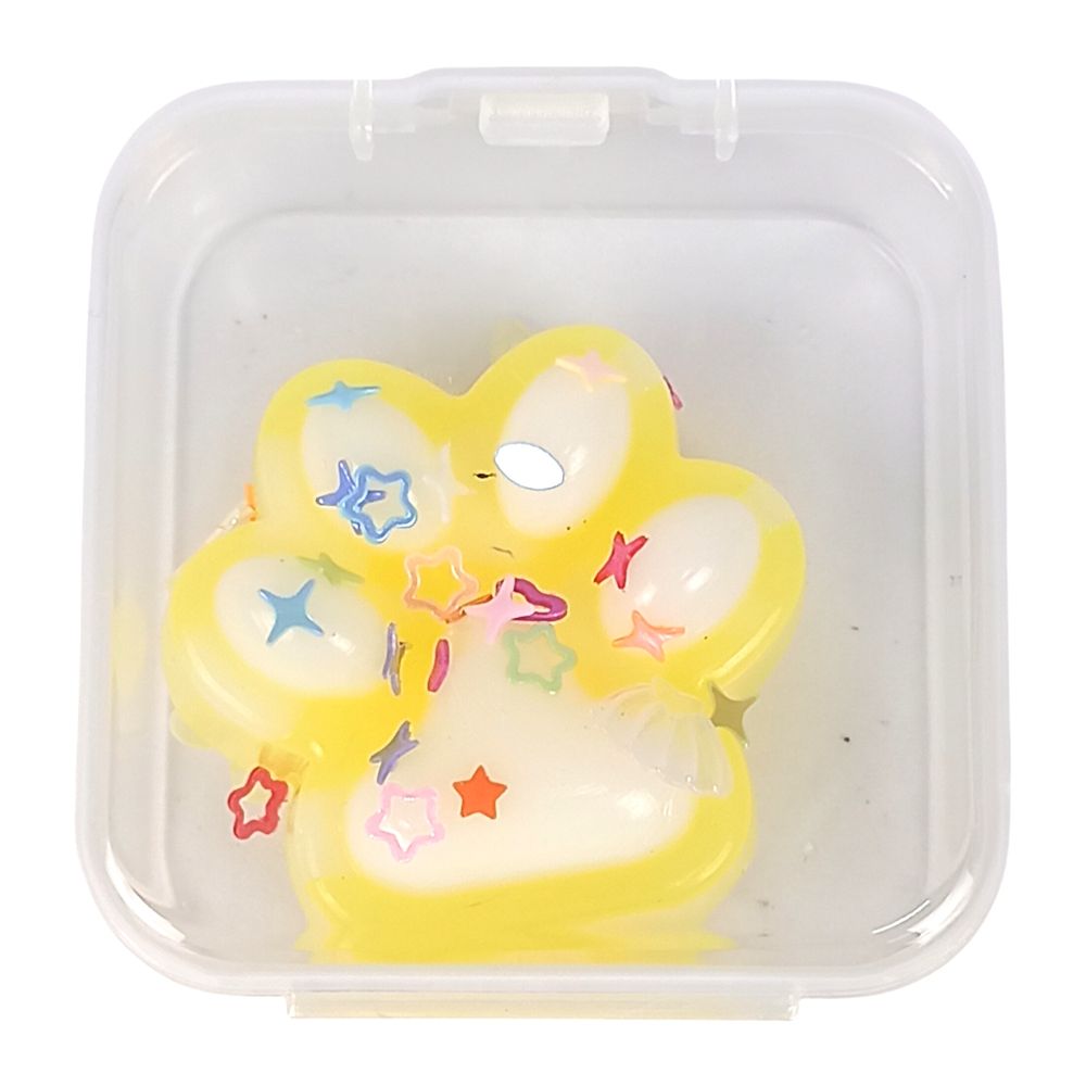 Таба сквиш антистресс  3см Лапка омбре желто-белая, в пластиковой коробке (2181Z - yellow-white)