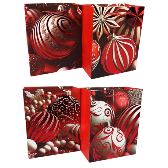 Пакет подарочный новогодний , 30 х 42,5 х 12cm 4 дизайна (2605L)