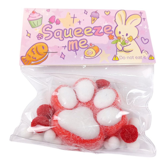 Таба сквиш антистресс  Лапка меховая красная (712236 red)