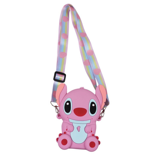 Сумка силиконовая "Стич" с длинной ручкой 13 х 11см 2 вида (812-9-S)