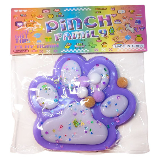 Таба сквиш антистресс  15см Лапка  цветная (712245 lilac)