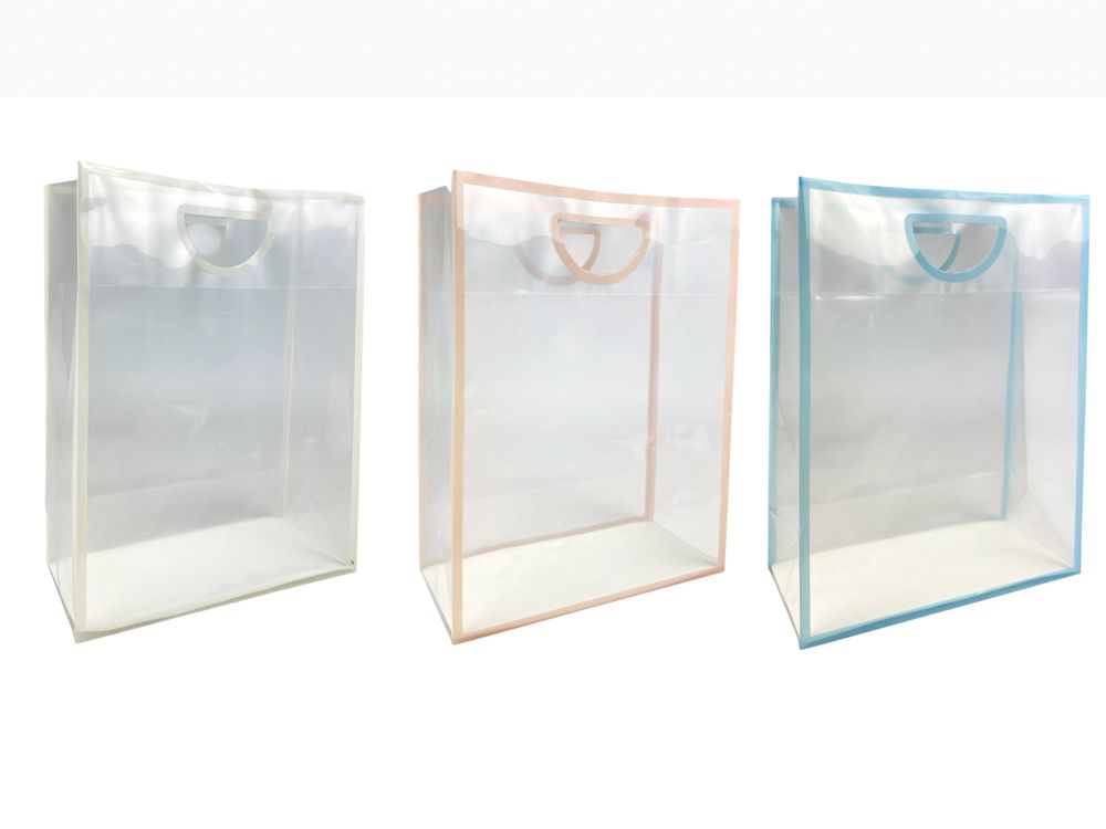 Пакети прозорі пластикові для подарунків 3 кольори, 33 х 25 х 11,5см Прозорий Unison (PPWKSD939)