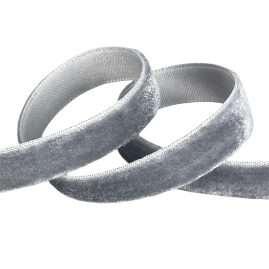 Бархатная лента  1,0 см х 50 ярдов Серый Marill (D00910- C 65)