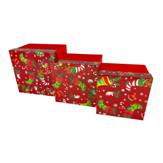 Подарочная  коробка прямоугольная 23,7 х 23,7 х 17,7см     3шт. в наборі (108057)