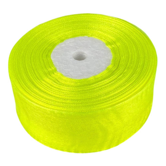 Лента с органзы  желтый неон  4,0 см х  50 ярдов Желтый Marill (D02040-058)