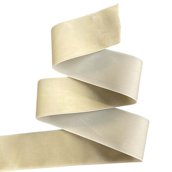 Бархатная лента  4 см (±5мм) х 30 ярдов Бежевый Aodemei (D00840-   01)