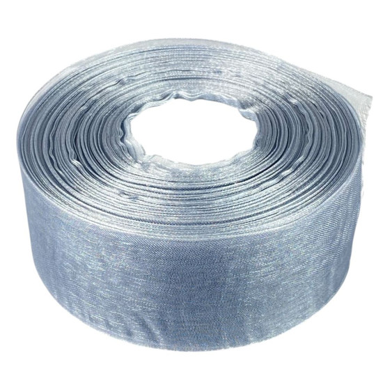 Лента с органзы  серая 4,0 см х  50 ярдов Серый Marill (D02040-1059)