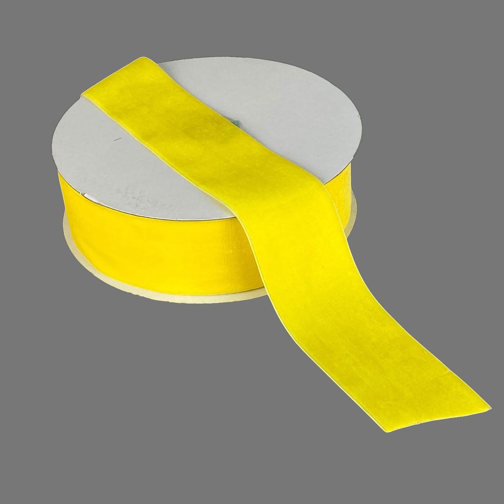 Бархатная лента  5 см (±5мм) х 20 ярдов Желтый Marill (D00850-   15)