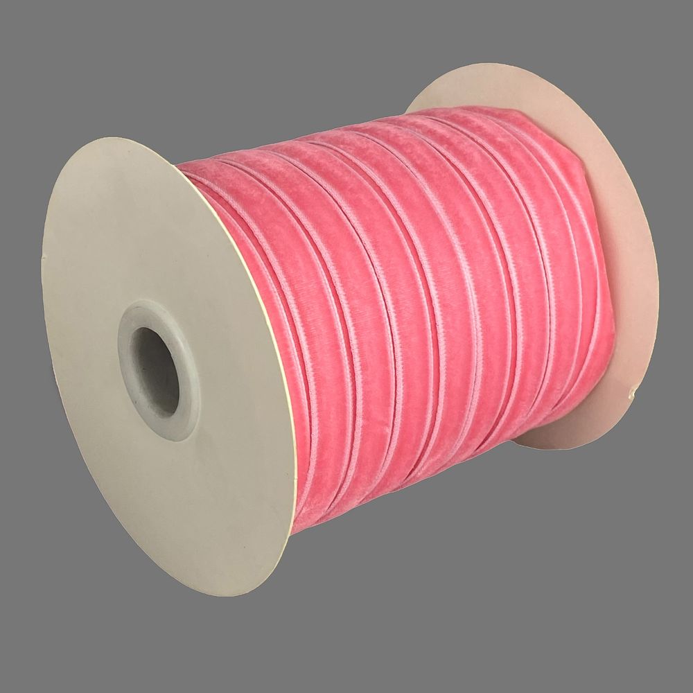 Бархатная лента  1,0 см х 50 ярдов Розовый Marill (D00910- 07)