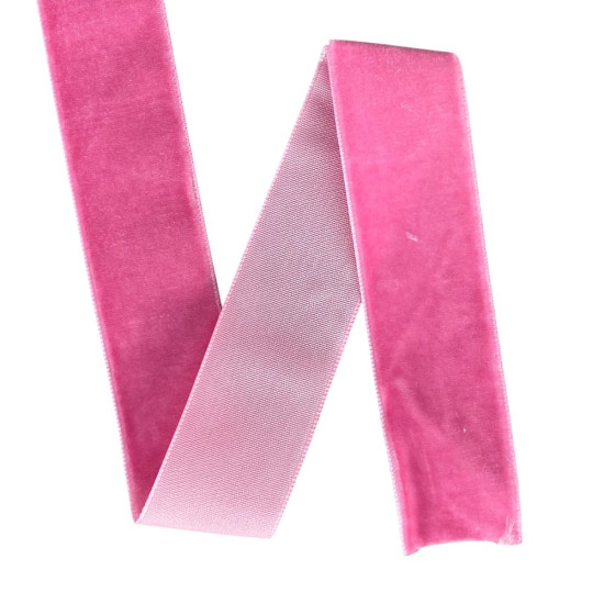 Бархатная лента  2,5 см х 50 ярдов Розовый Marill (D00825- С  08)