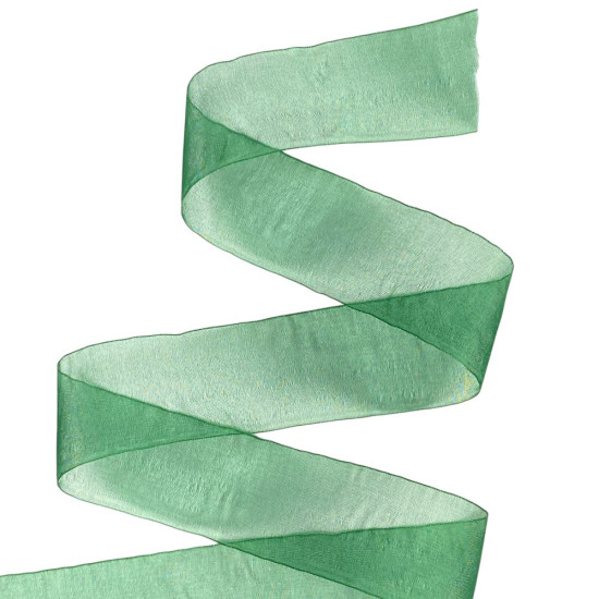 Лента с органзы  темно-зеленая 4,0 см х  50 ярдов Зеленый Marill (D02040-bk11)