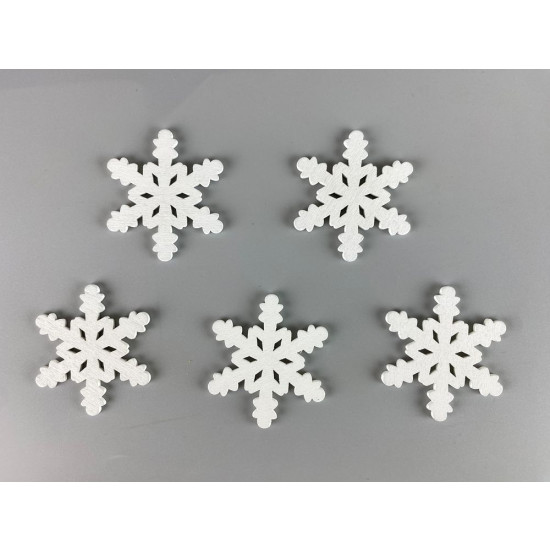 Дерев'яна сніжинка-ромб  5 х 6см, біла, 5шт (TK-018)