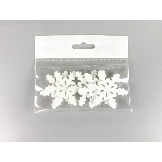 Дерев'яна сніжинка-ромб  5 х 6см, біла, 5шт (TK-018)