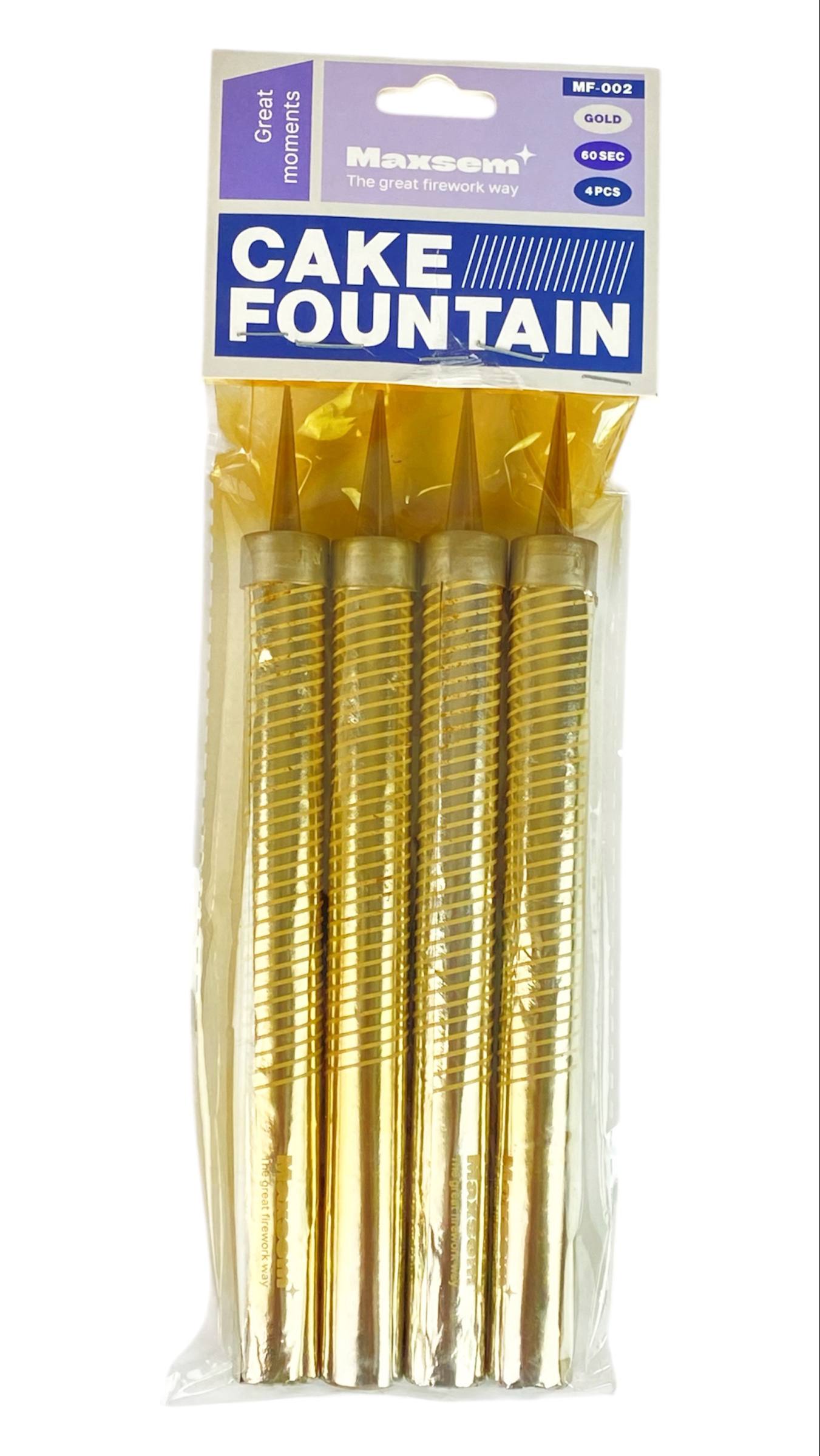 Набор свечей -4 шт  -17,5см, для торта "Холодный фонтан" (60секунд) (MF-002 gold)