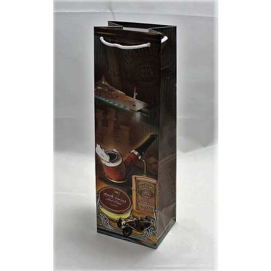 Пакет подарунковий 150гр під пляшку - чоловіча і нейтральна серії, 12 х 40 х 9см Unison (PVM124009M)