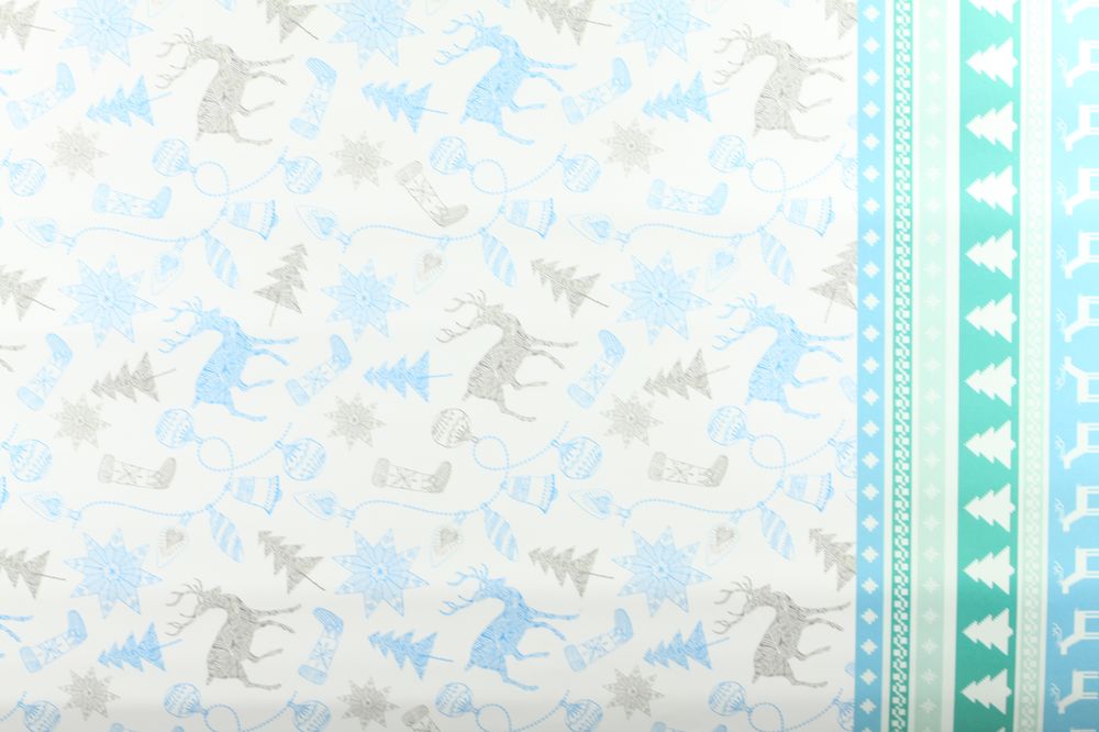 Бумага для упаковки подарков "олени на белом" (PCZ10070-10-166)