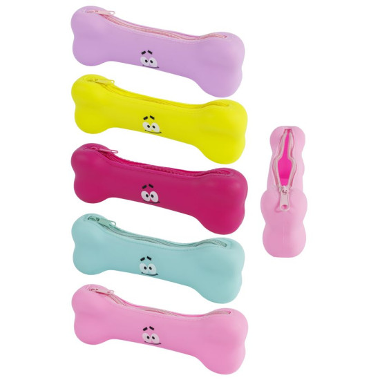 Пенал силикон. "Косточка" 20*5*4см, PVC, mix (P1702)