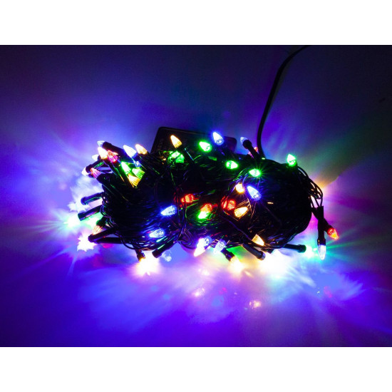 Гирлянда  LED 100 - конус , провод черный (8 режимов) Unison (2-6)