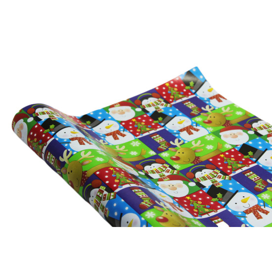 Бумага упаковочная мелованная "дед мороз" (Пт 837.6)