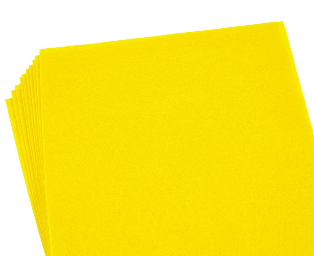 Фетр 20 х 30см, 1,2мм, 10 аркушів, темно-жовтий Жовтий Unison (170HQ-008)