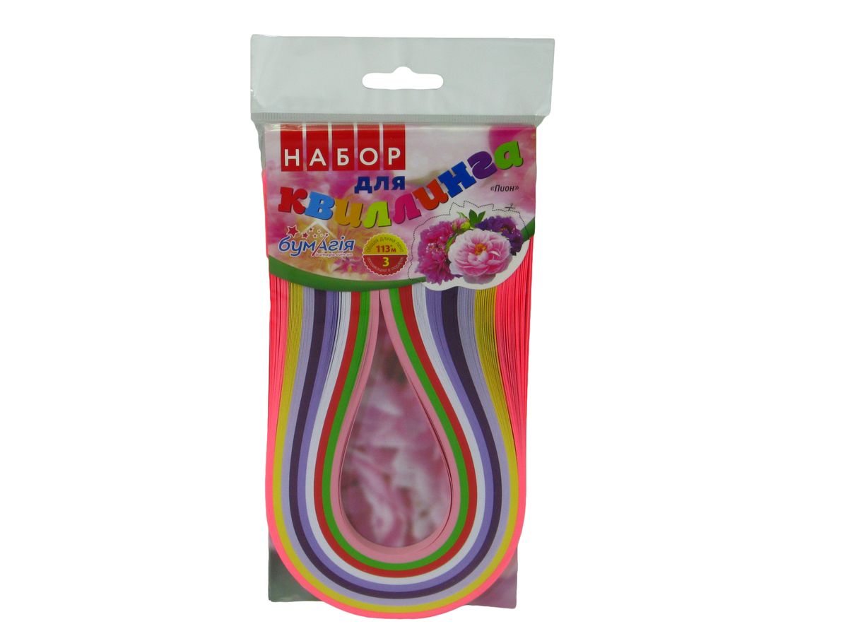 Квиллинг "Цветы" 5мм х 42см, 9 цветов, 25 ленточек, 97м Разноцветный Бумагия (Бм 107.2)