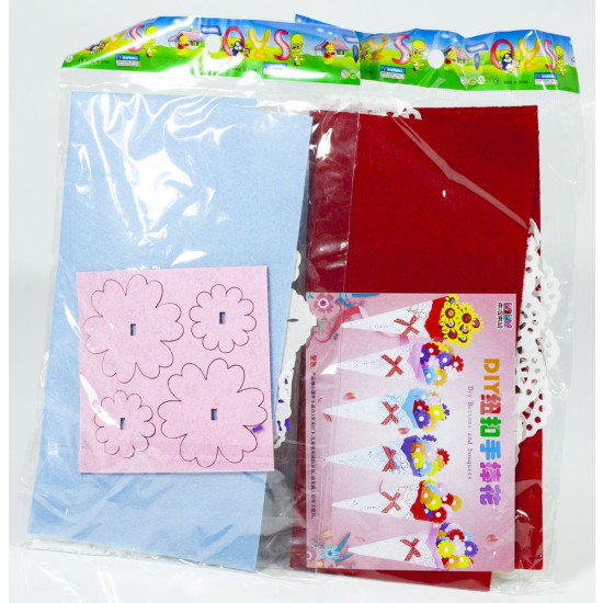 Набор для творчества "Сделай сам аппликацию из фетра-букет с цветами" 20 х 30см Разноцветный Unison (312)