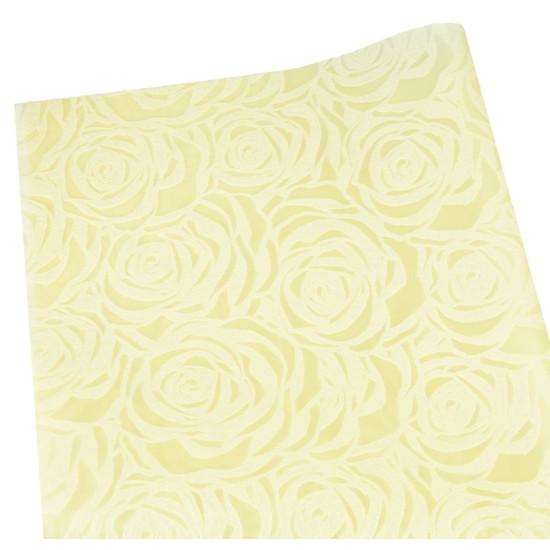Флизелин "Роза" 55х60см-20шт, тиснёный в листах, кремовый, PFD-R cream (PFD-R cream)