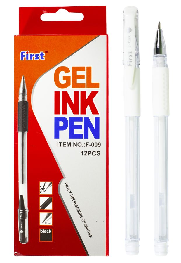 Ручка гелевая белая FIRST (12шт/уп) Белый Unison (F-118)