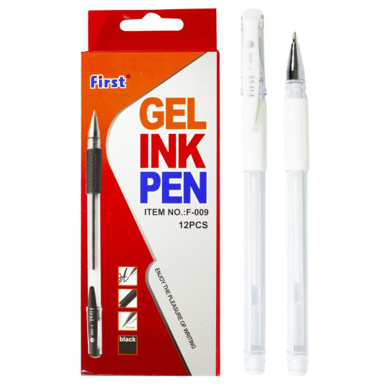 Ручка гелевая белая FIRST (12шт/уп) Белый Unison (F-118)