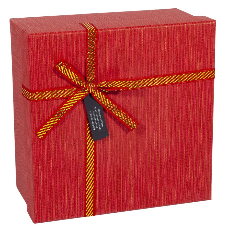 Квадратна  подарункова  коробка червона, 19х19х9,5/17х17х8/15х15х6,5см, (3шт в наборі) (158-1 red)