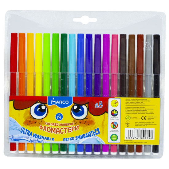 Фломастеры "Marco" 18 цветов, 1690-18FM (1690-18FM)