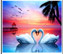 Картина по номерам "Лебеди на закате" 40*50см,крас.-акрил,кисть-3шт. (8137)