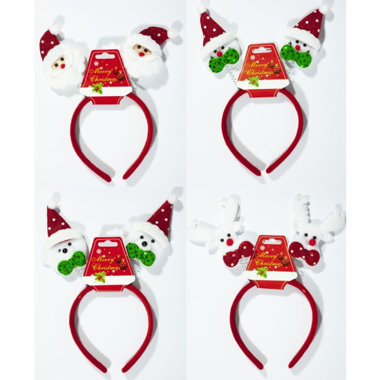 Обруч на голову  "Дед Мороз, Снеговик" 4 дизайна (609-3)