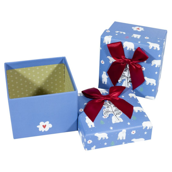 Коробка подарочная ювелирная 11 x 11 x 8,5см (4шт/уп) Синий Unison (DG01-22)