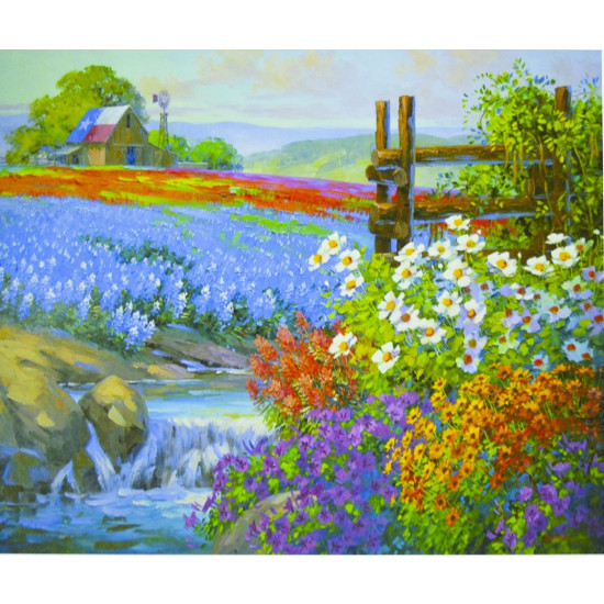 Картина по номерам "Цветочное поле" 40*50см,крас.-акрил,кисть-3шт.(1*3 (5303)