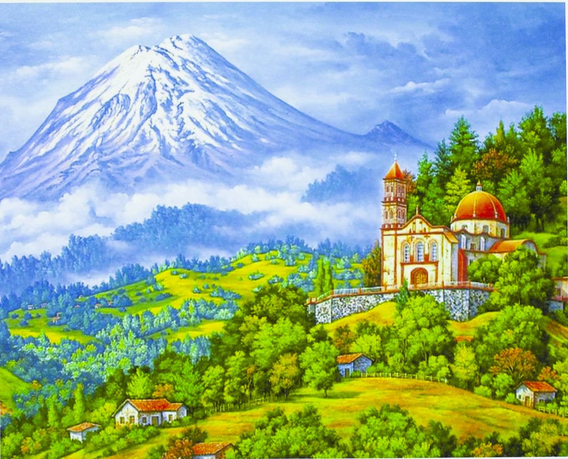 Картина по номерам "Фудзияма" 40*50см,крас.-акрил,кисть-3шт. (5100)