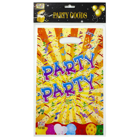 Подарункові пакети ,пластикові PARTY 16,3*25,5см , 10шт/уп Жовтий Unison (10102)