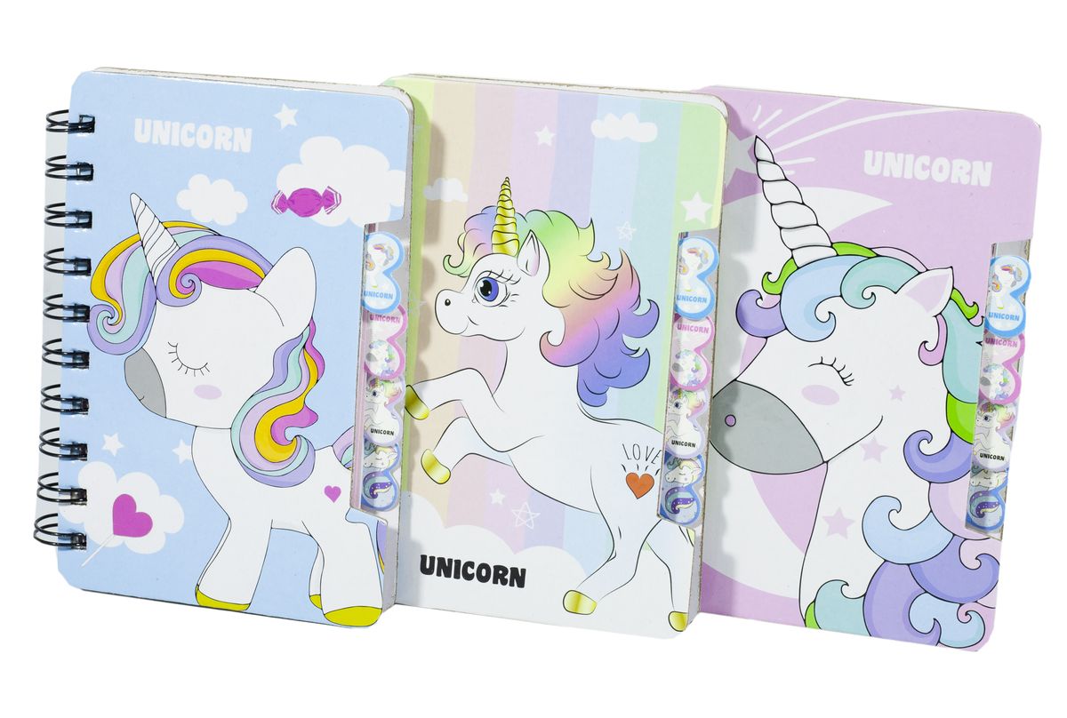 Блокнот 55 л 14 х 9,5см "Единорог" спираль линия Unison (80K-1092)