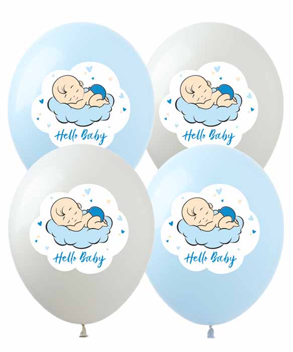 Шарики Pelican 12' (30 см) "Hello, Bady (Мальчик)" Разноцветный Pelican (828475)