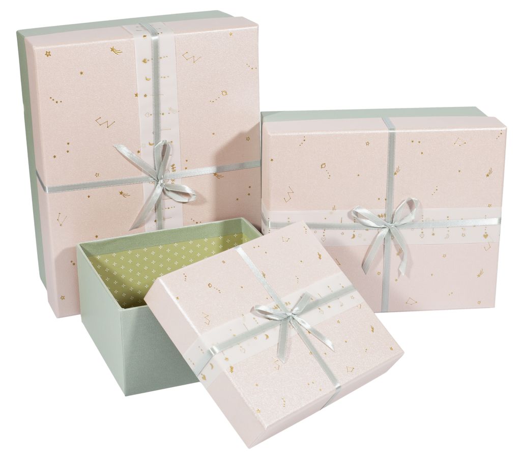 Подарункова коробка 107-19, прямокутна рожева з сірим, 21.5х17.5х9.5cm (107-19  №2)