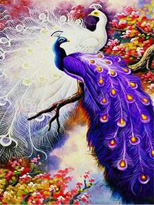 Алмазна мозаїка  за номерами 30*40см "Павичі" карт уп. (Полотно на рамі камені) (GLD60700)