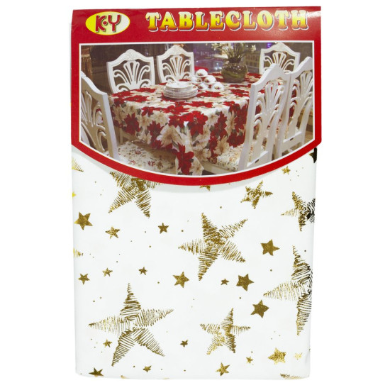 Скатерть новогдняя "Звезды" 150х180см (6220-186н)